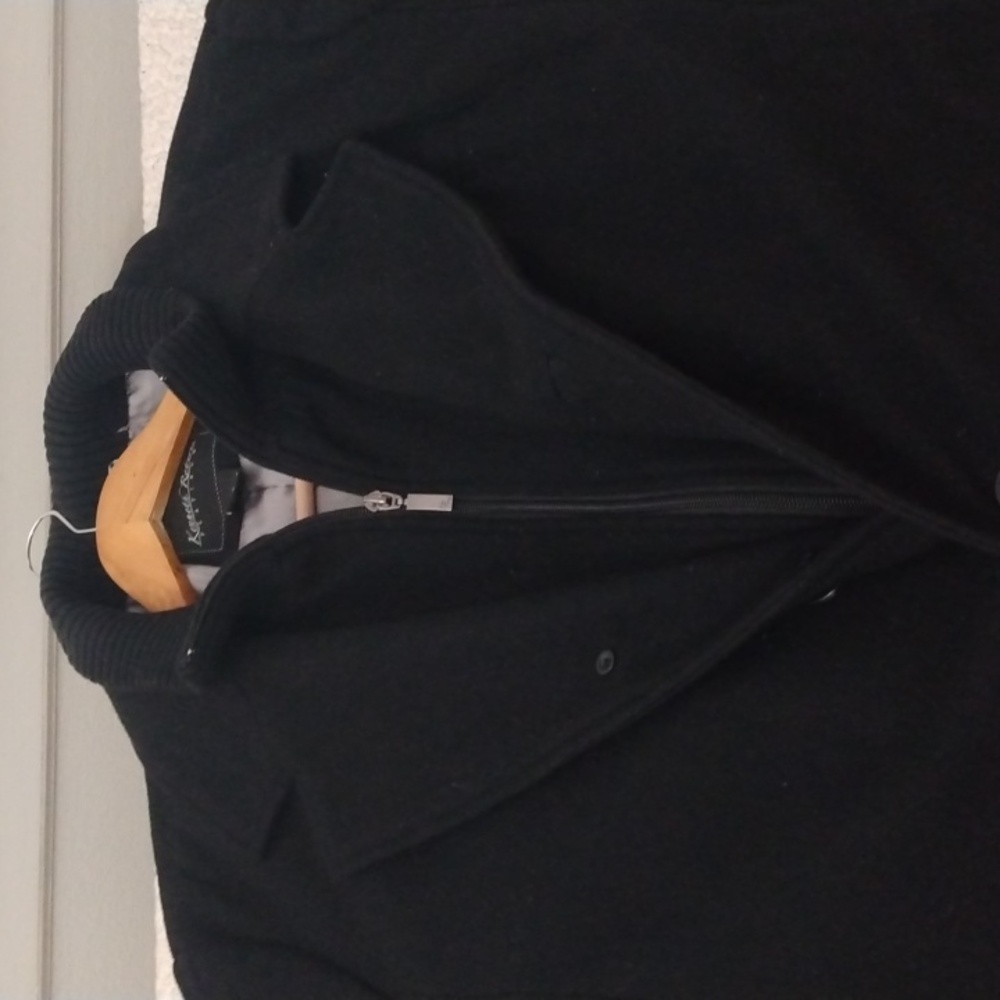 Kenneth Roberts Platinum XL Black Wool Blend Winter Pea Coat